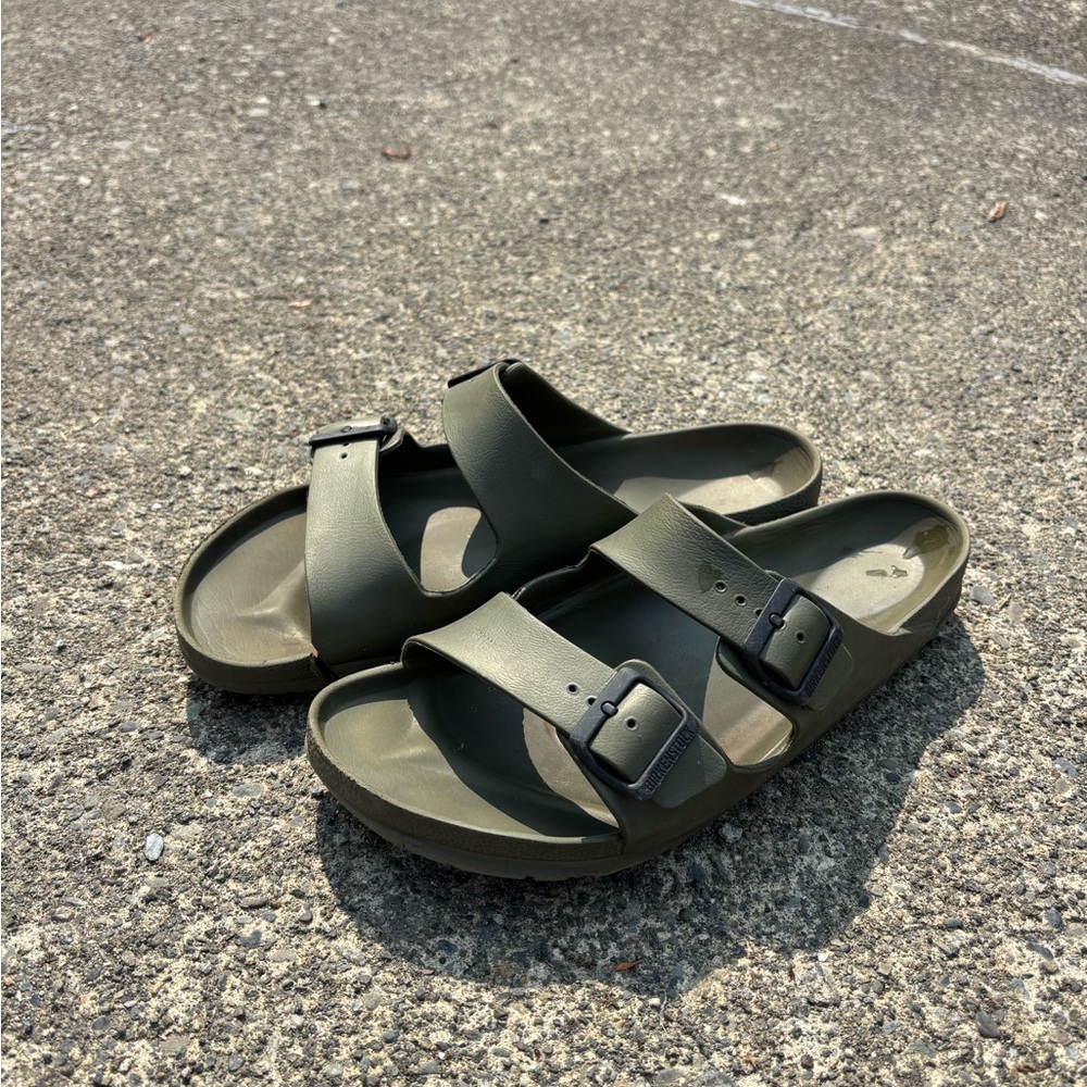 Birkenstock Olive Green Double Strap Sandals heavily used water proof comfy ever